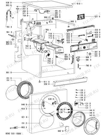 Схема №1 AWO/D 8431 с изображением Модуль (плата) для стиралки Whirlpool 481221470334