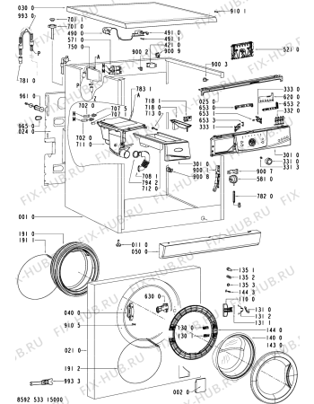 Схема №1 AWO/D 4708 с изображением Модуль (плата) для стиралки Whirlpool 481221470588