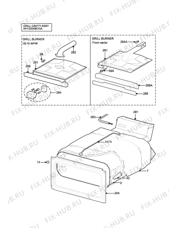 Взрыв-схема плиты (духовки) Parkinson Cowan SIG320SN2 - Схема узла H10 Grill cavity assy