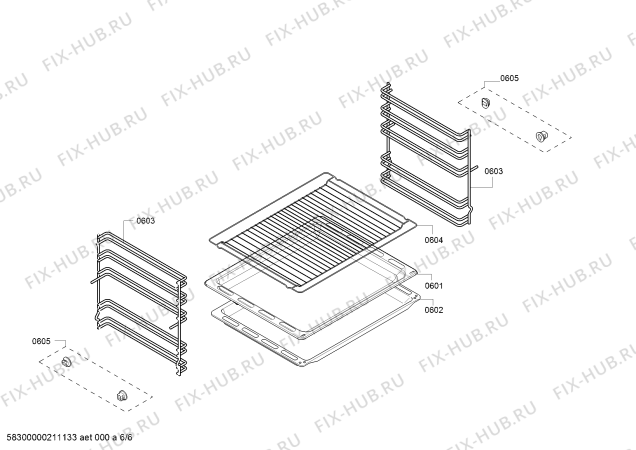 Схема №1 ZH10M30X0 с изображением Панель управления для плиты (духовки) Zelmer 11024980