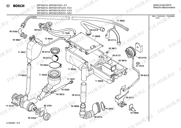 Взрыв-схема стиральной машины Bosch WFK6010 - Схема узла 04