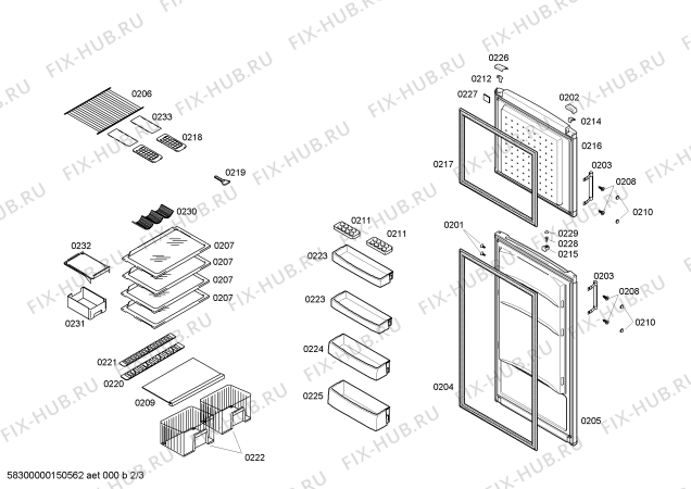 Схема №2 KD42VX01NE с изображением Дверь для холодильной камеры Siemens 00710550