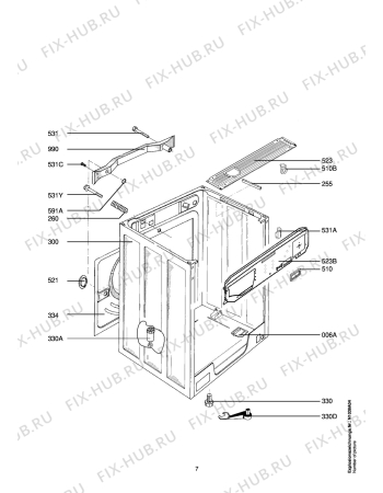 Взрыв-схема стиральной машины Aeg LAV73743 - Схема узла Housing 001
