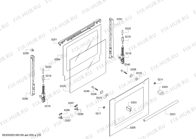 Взрыв-схема плиты (духовки) Bosch HBG43T320R H.BO.NP.L2D.IN.GLASS.B3a.B.E0_C/// - Схема узла 02