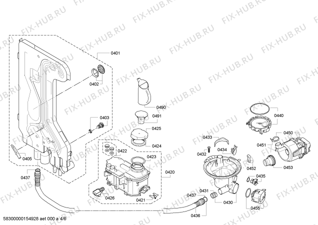Взрыв-схема посудомоечной машины Siemens SN24E802EU - Схема узла 04