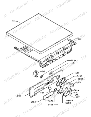 Взрыв-схема стиральной машины Zanussi WD1002 - Схема узла Control panel and lid