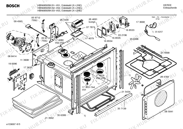 Схема №2 HBN68S0SK с изображением Инструкция по эксплуатации для электропечи Bosch 00526934