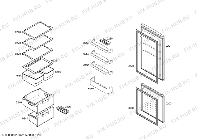 Схема №2 KGV24C00 с изображением Дверь для холодильной камеры Bosch 00244096