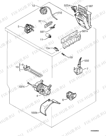 Взрыв-схема стиральной машины Zanussi FE1026N - Схема узла Electrical equipment 268