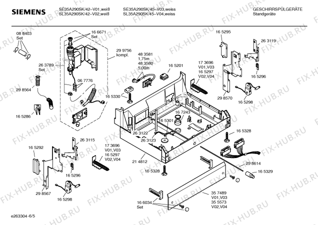 Схема №3 SE35A290SK с изображением Инструкция по эксплуатации для посудомоечной машины Siemens 00585534