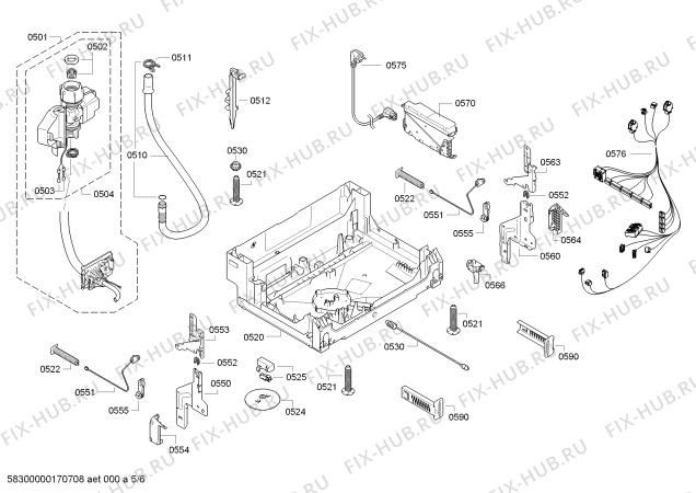 Взрыв-схема посудомоечной машины Bosch SMV69N30EP, SuperSilence -TP3 - Схема узла 05