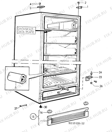 Взрыв-схема холодильника Electrolux EU3200C - Схема узла C10 Cabinet