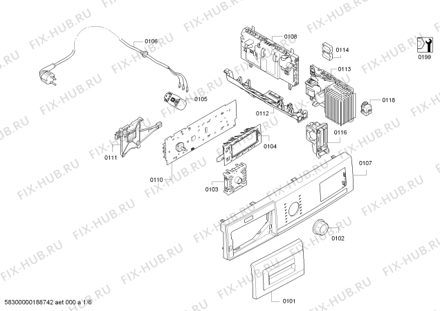 Схема №3 WTY887E25 Edition 25 с изображением Панель управления для электросушки Bosch 11007905