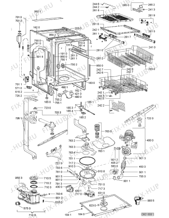 Схема №1 ADG 9995 с изображением Блок управления для электропосудомоечной машины Whirlpool 480140102854