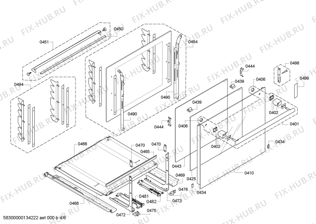 Взрыв-схема плиты (духовки) Bosch HBB78D750 - Схема узла 04