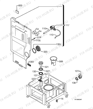 Взрыв-схема посудомоечной машины Aeg FAV50610 - Схема узла Water softener 066