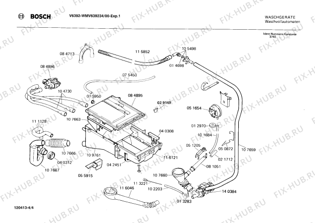 Взрыв-схема стиральной машины Bosch WMV639234 V6392 - Схема узла 04