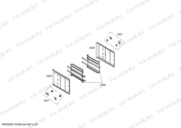 Схема №2 P1HEB49052 с изображением Крышка для духового шкафа Bosch 00681225