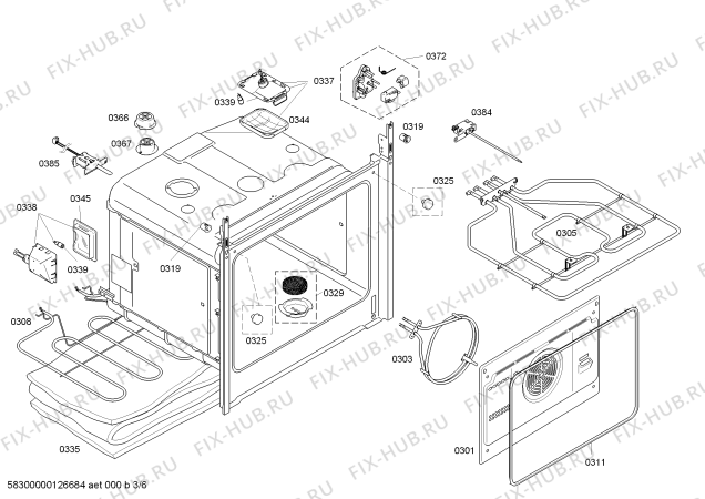 Взрыв-схема плиты (духовки) Bosch HBN78U751S - Схема узла 03