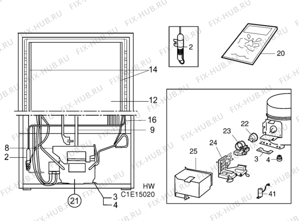 Взрыв-схема холодильника Electrolux ER8013B - Схема узла C10 Cold, users manual