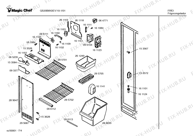 Схема №4 GS20B6N3EV с изображением Уплотнитель двери для холодильной камеры Bosch 00233600