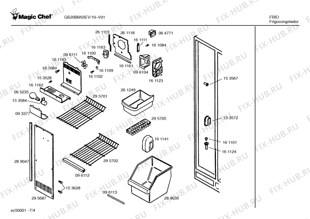 Схема №4 GS20B6N3EV с изображением Теплообменник для холодильника Bosch 00261018