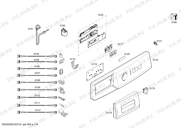 Схема №2 WM10A262PL с изображением Панель управления для стиральной машины Siemens 00702933