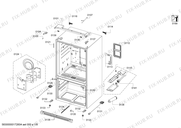 Схема №1 KFN91PJ10A с изображением Контейнер для холодильника Bosch 11013801