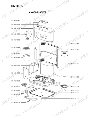 Схема №1 XN600810/FB0 с изображением Кабель для электрокофеварки Krups MS-624191