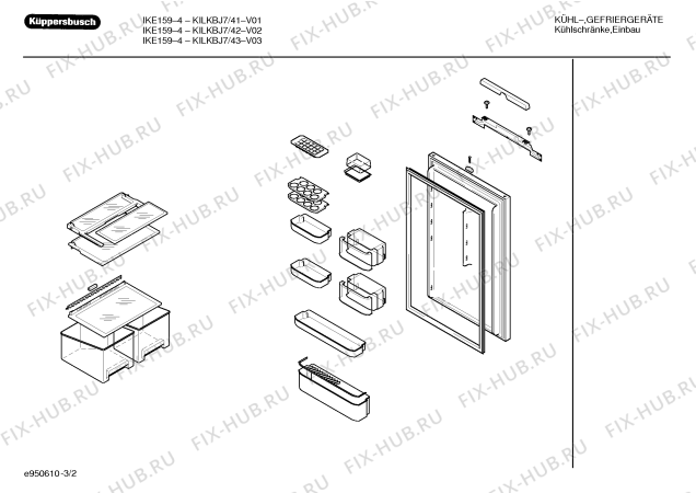 Схема №2 KILKBM3 IKE189-4 с изображением Контейнер для овощей для холодильника Bosch 00353188