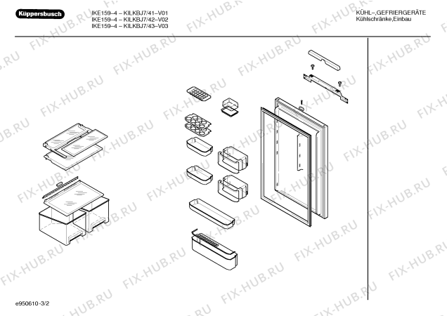 Схема №2 KIFKBN6 IKF249-4 с изображением Поднос для холодильника Bosch 00353501