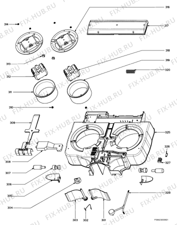 Взрыв-схема вытяжки Zanussi ZHT6021X - Схема узла Section 3