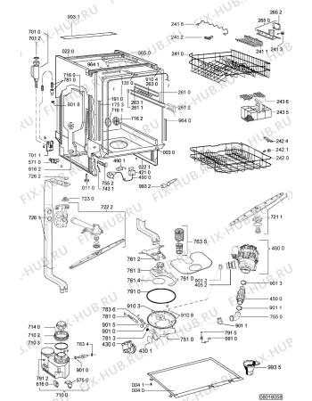 Взрыв-схема посудомоечной машины LADEN LVI 60 IX - Схема узла