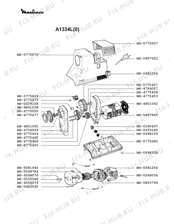 Взрыв-схема мясорубки Moulinex A1334L(0) - Схема узла Q0000061.9Q2