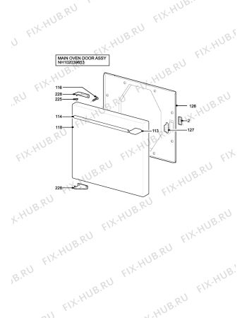 Взрыв-схема плиты (духовки) Tricity Bendix SB200/2 (TIARA) - Схема узла H10 Main Oven Door (large)