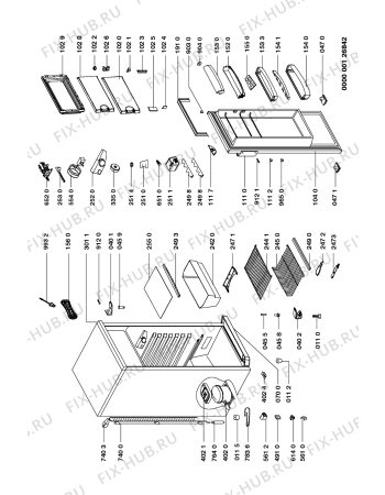 Схема №1 ART 594/G/BR с изображением Корпусная деталь для холодильной камеры Whirlpool 481944269232
