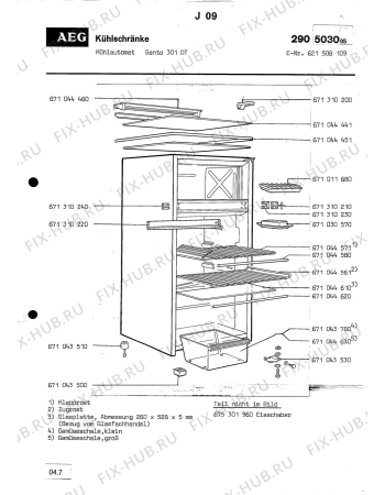 Взрыв-схема холодильника Aeg SANTO 301 DT - Схема узла Section1