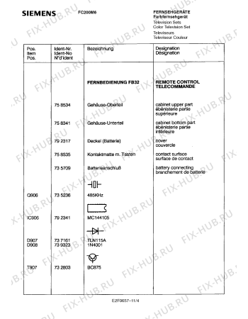 Схема №4 FC200M6 с изображением Инструкция по эксплуатации для телевизора Siemens 00530915