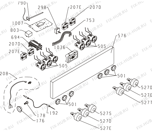 Схема №1 GU854X (316292, EV241-D431E) с изображением Кнопка (ручка регулировки) для плиты (духовки) Gorenje 327932