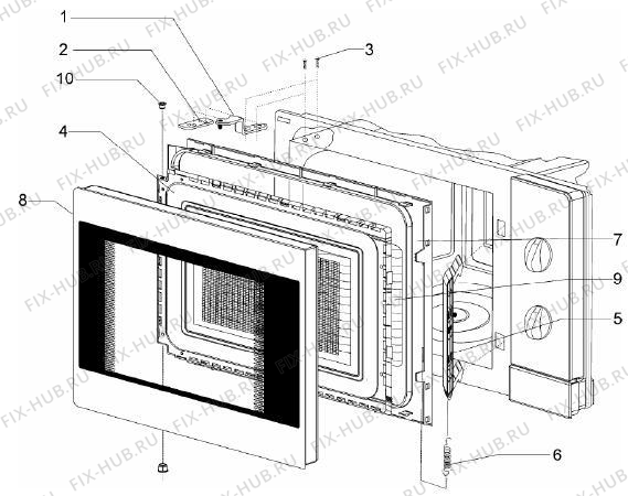 Взрыв-схема микроволновой печи Gorenje MIO1870EM (161606, EM18NB1) - Схема узла 05