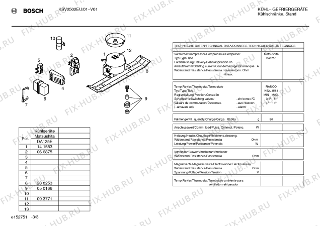 Взрыв-схема холодильника Bosch KSV2502EU - Схема узла 03