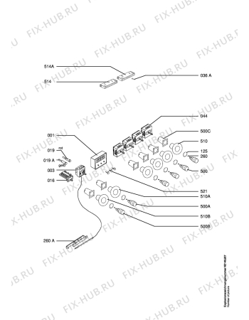 Взрыв-схема плиты (духовки) Aeg E41002-3-D - Схема узла Functional parts 267