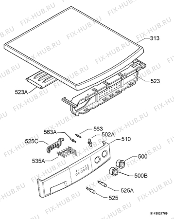 Взрыв-схема стиральной машины Zanussi Electrolux FAE1025V - Схема узла Command panel 037