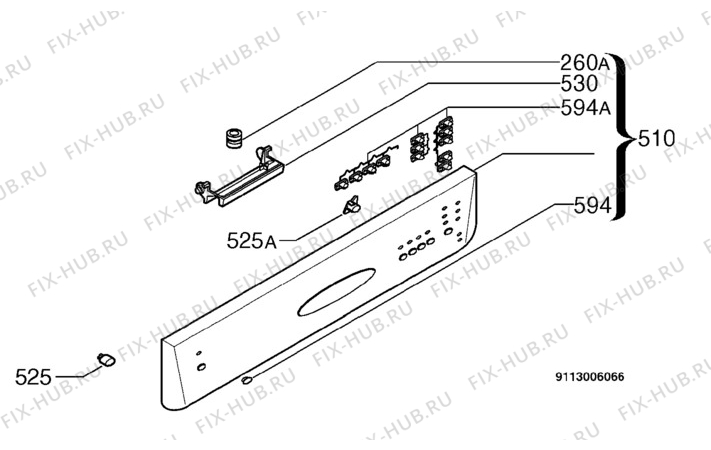 Взрыв-схема посудомоечной машины Rosenlew RW740 - Схема узла Command panel 037