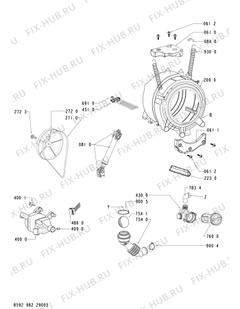 Схема №1 AWO/D 10714 S с изображением Декоративная панель для стиралки Whirlpool 480111100685