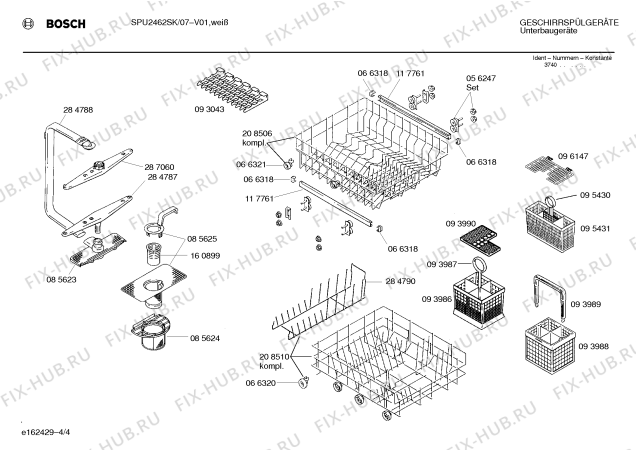 Взрыв-схема посудомоечной машины Bosch SPU2462SK - Схема узла 04