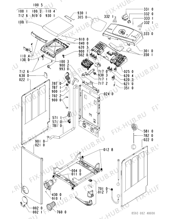 Схема №2 AWE 6523 с изображением Обшивка для стиральной машины Whirlpool 481245215047