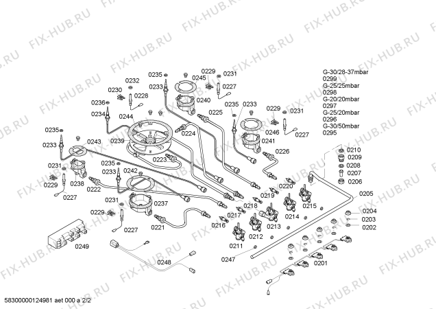 Взрыв-схема плиты (духовки) Siemens ER19350HK ENC.ER19350HK 4G+1W 90F SIEMENS - Схема узла 02