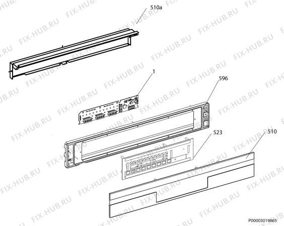 Взрыв-схема комплектующей Aeg Electrolux KB68004-5-M - Схема узла Command panel 037