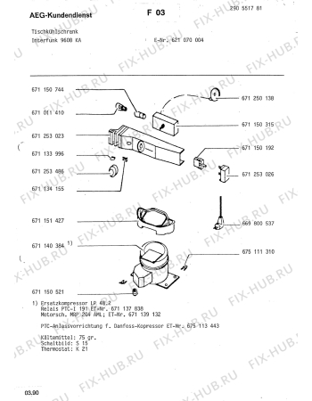 Взрыв-схема холодильника Interfunk (N If) 9608 KA - Схема узла Refrigerator cooling system